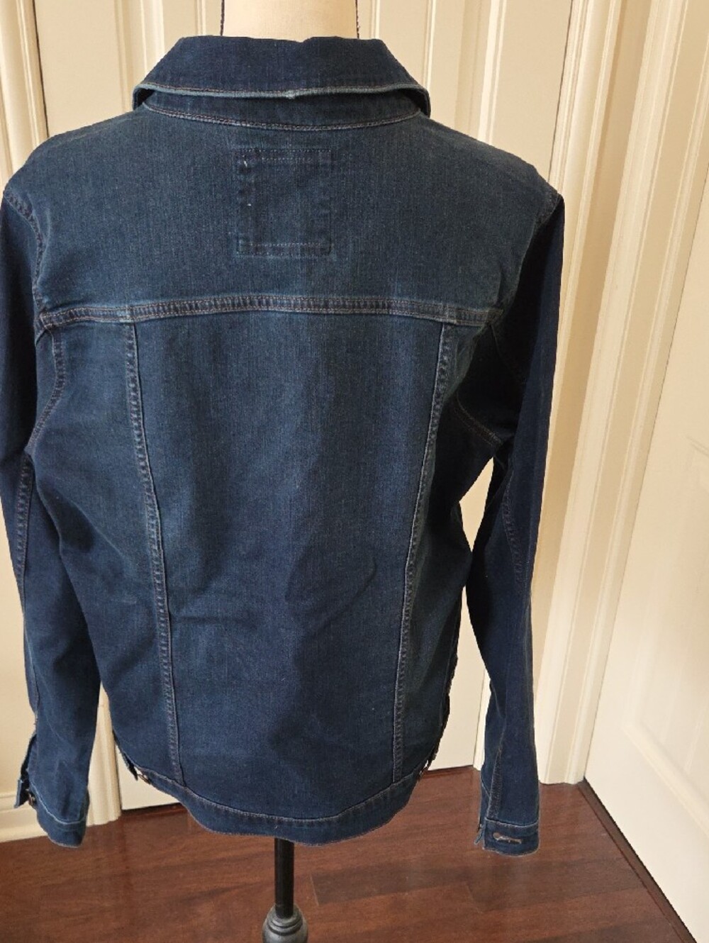 Sonoma Dark Blue Denim Jacket - Women's Button-Front Jean Coat - Picture 3 of 4